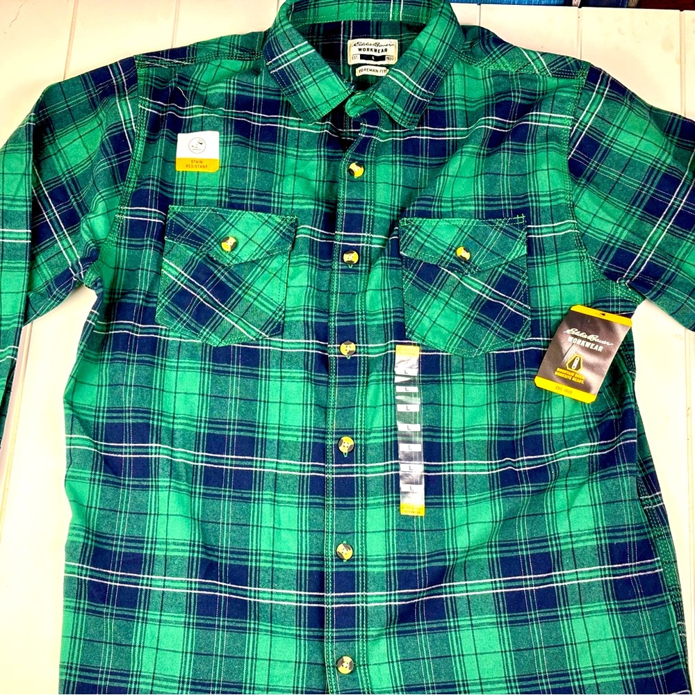 NWT Eddie Bauer Workwear Plaid Flannel Shirt